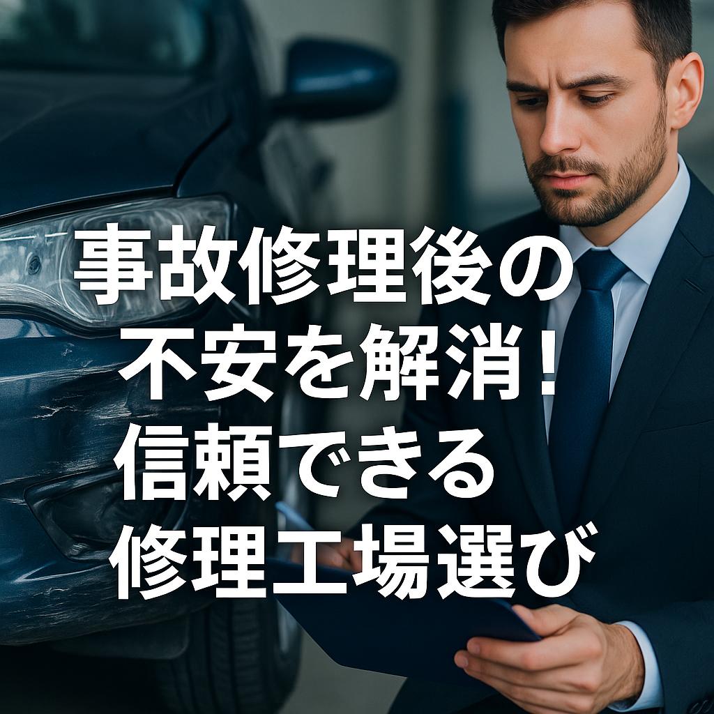 事故修理後の不安を解消！信頼できる修理工場選び
